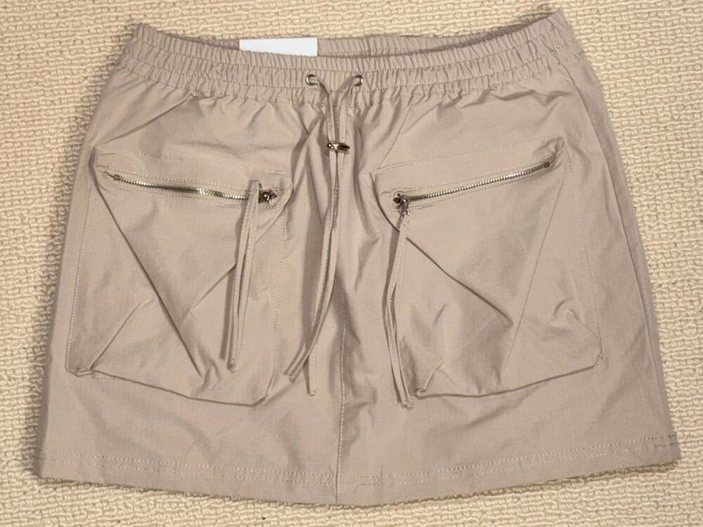 Love Tree Cargo Skirt Size M Beige Drawstring Zip Pockets